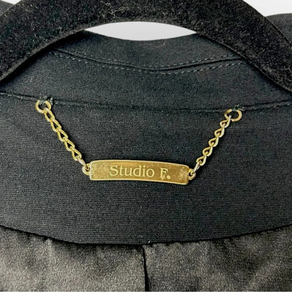 Studio F. Black Blazer with Studded Shoulder Detail - Picture 8 of 8